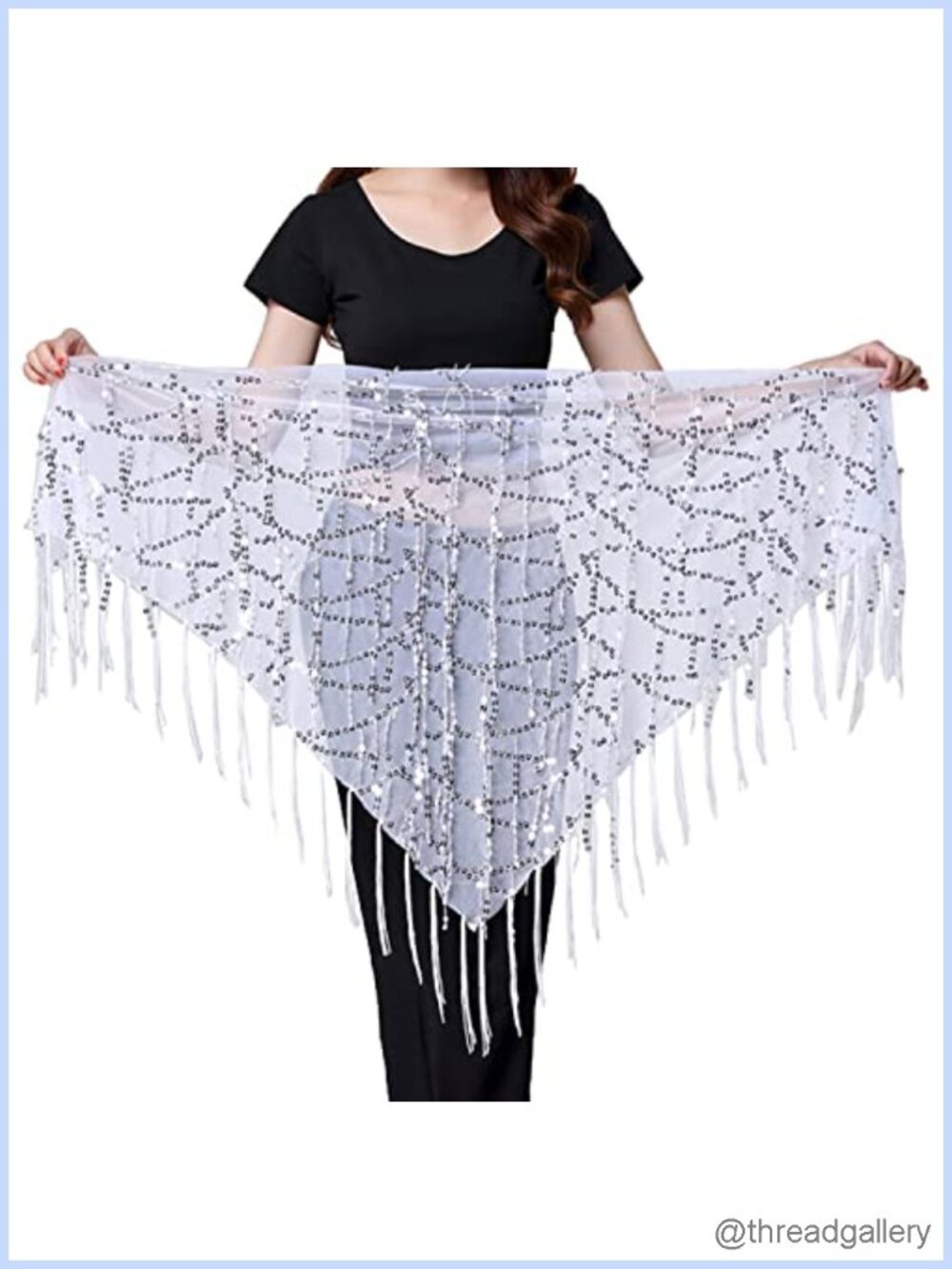 Belly Dance Hip Scarf Colorful Waist Chain with Sequins for Women